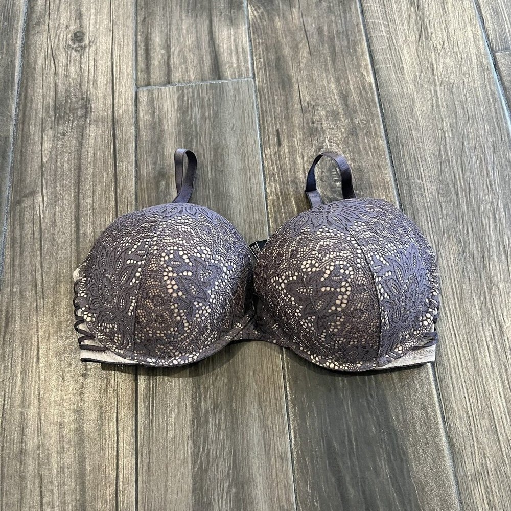 victoria secret Very Sexy Push Up 36DDD Gray Ish Purple Lace Up